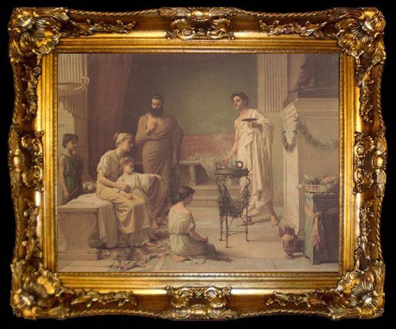 framed  John William Waterhouse Sick Child brought into the Temple of Aesculapius (mk41), ta009-2